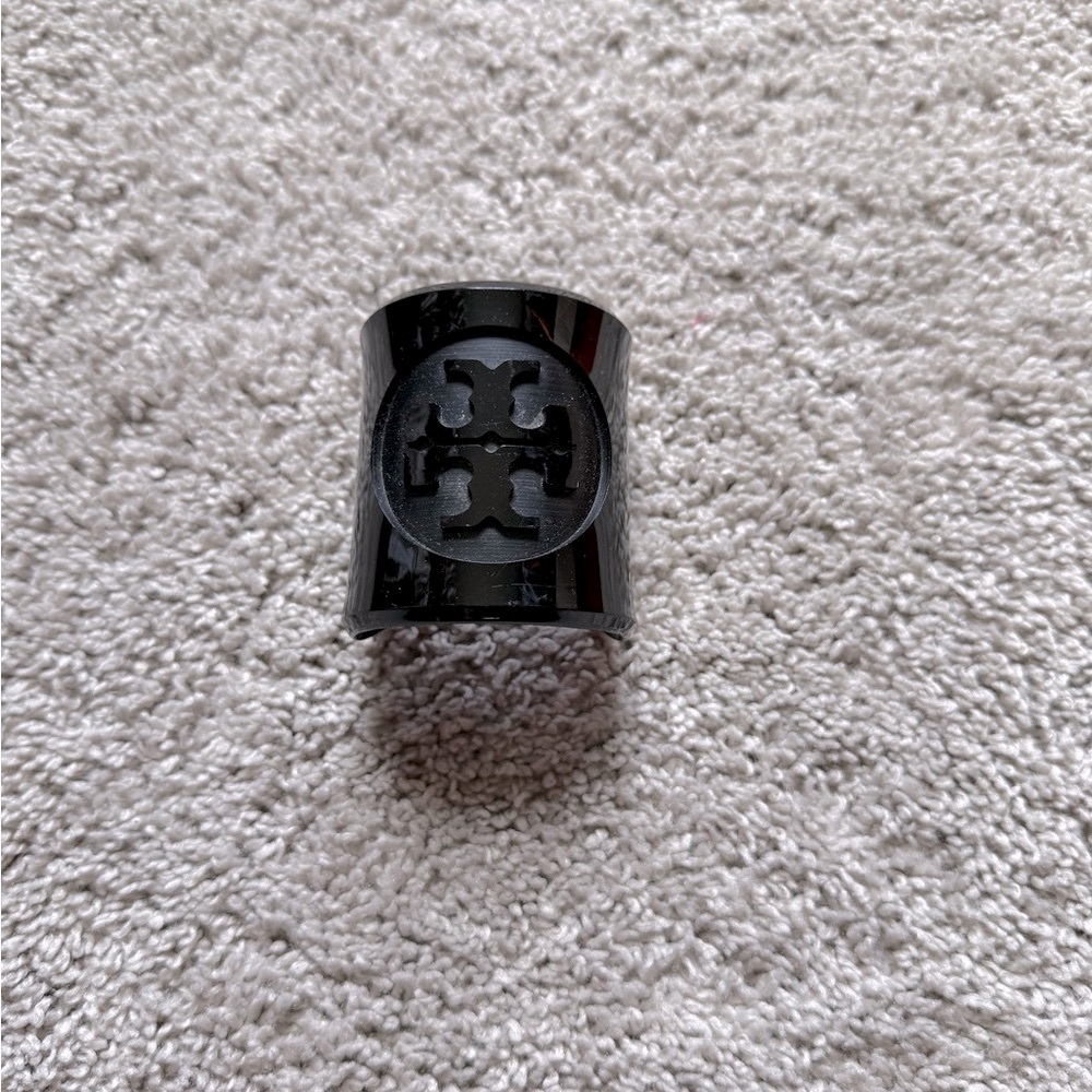 Tory Burch Black Logo Cuff Bracelet